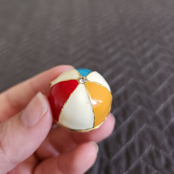 Art Form Objet d' Work of Art Fine Collectibles Enameled Beach Ball Trinket Box - Picture 9 of 16